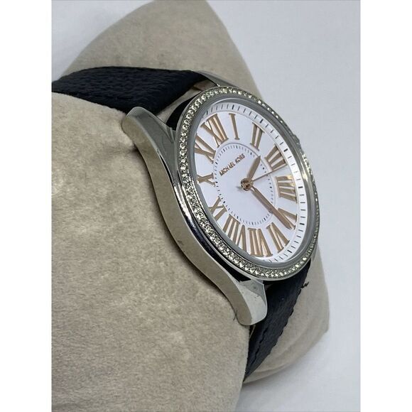 Michael Kors Kacie MK3567 Women's Black Leather Analog Dial Quartz Watch EY424 - Picture 5 of 12